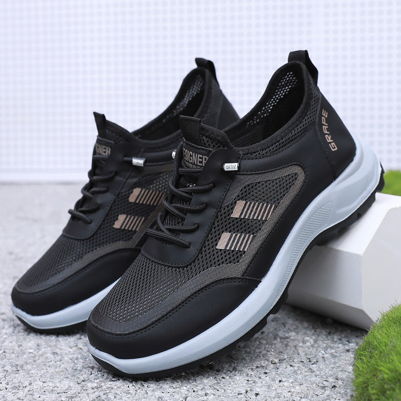 Sapatos casuais de malha respirável para homens de verão