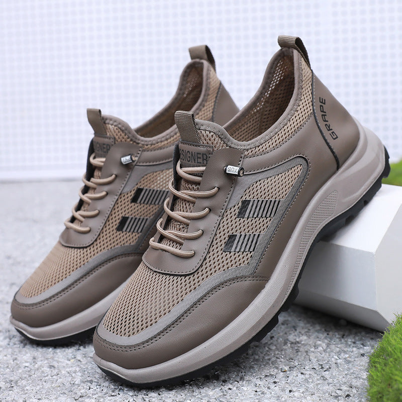 Sapatos casuais de malha respirável para homens de verão